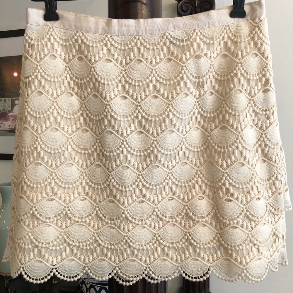 Club Monaco Anna Tiered Lace Skirt